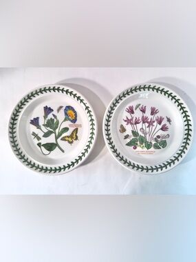 Pair of Portmeirion 7.25” Bread and Butter Plates, Cyclamen. Convolvulus